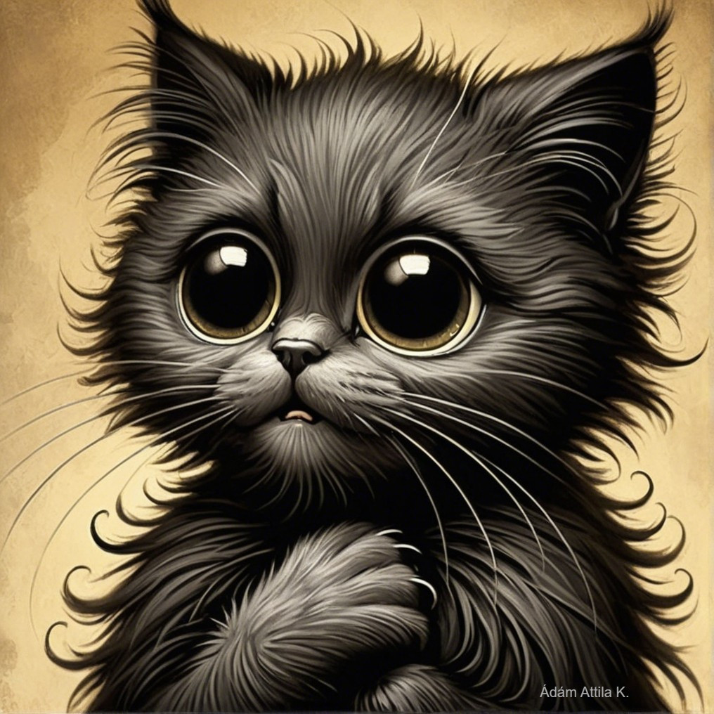 Charming Portrait of a Cute Black Kitten