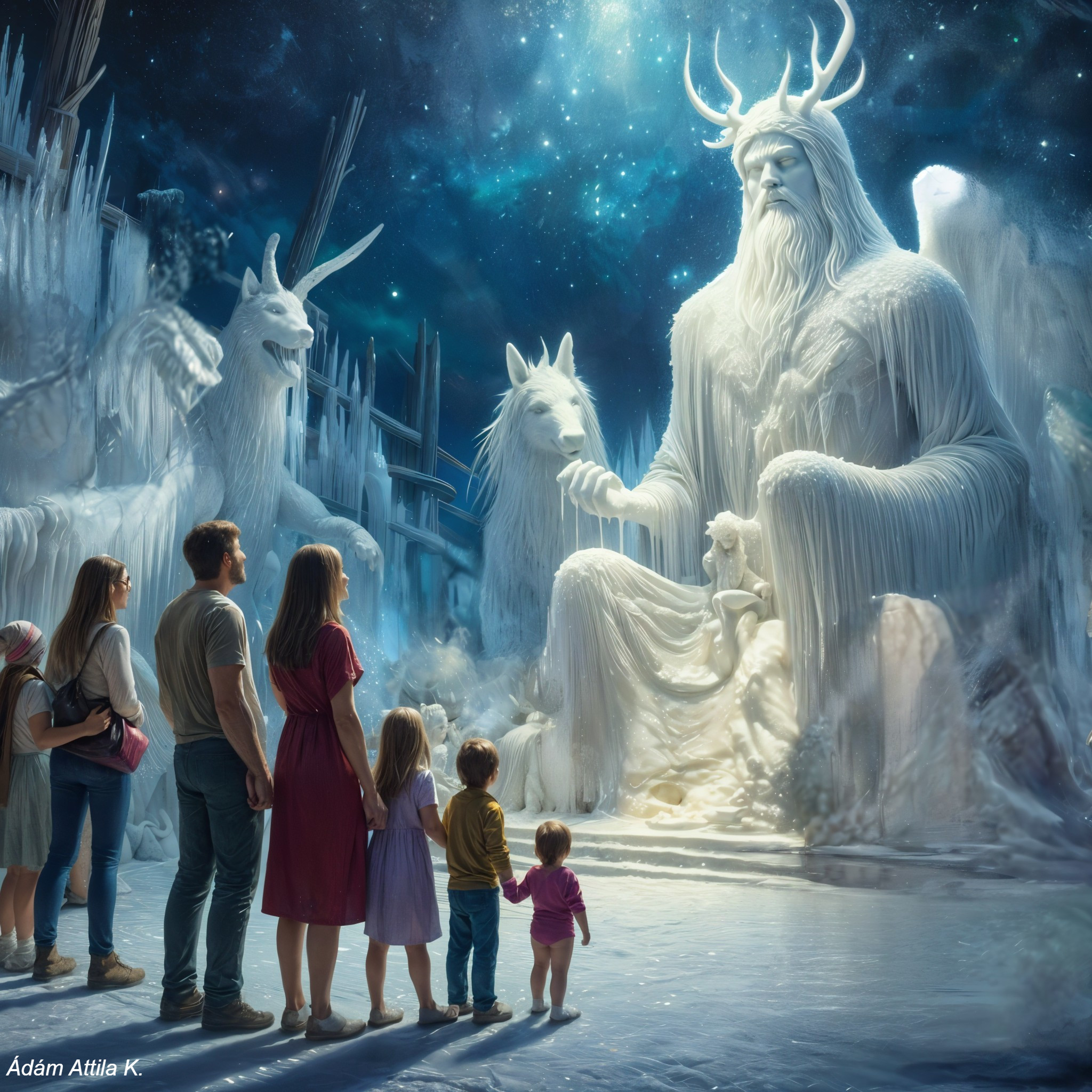 Majestic Ice Giant in Enchanted Winter Wonderland