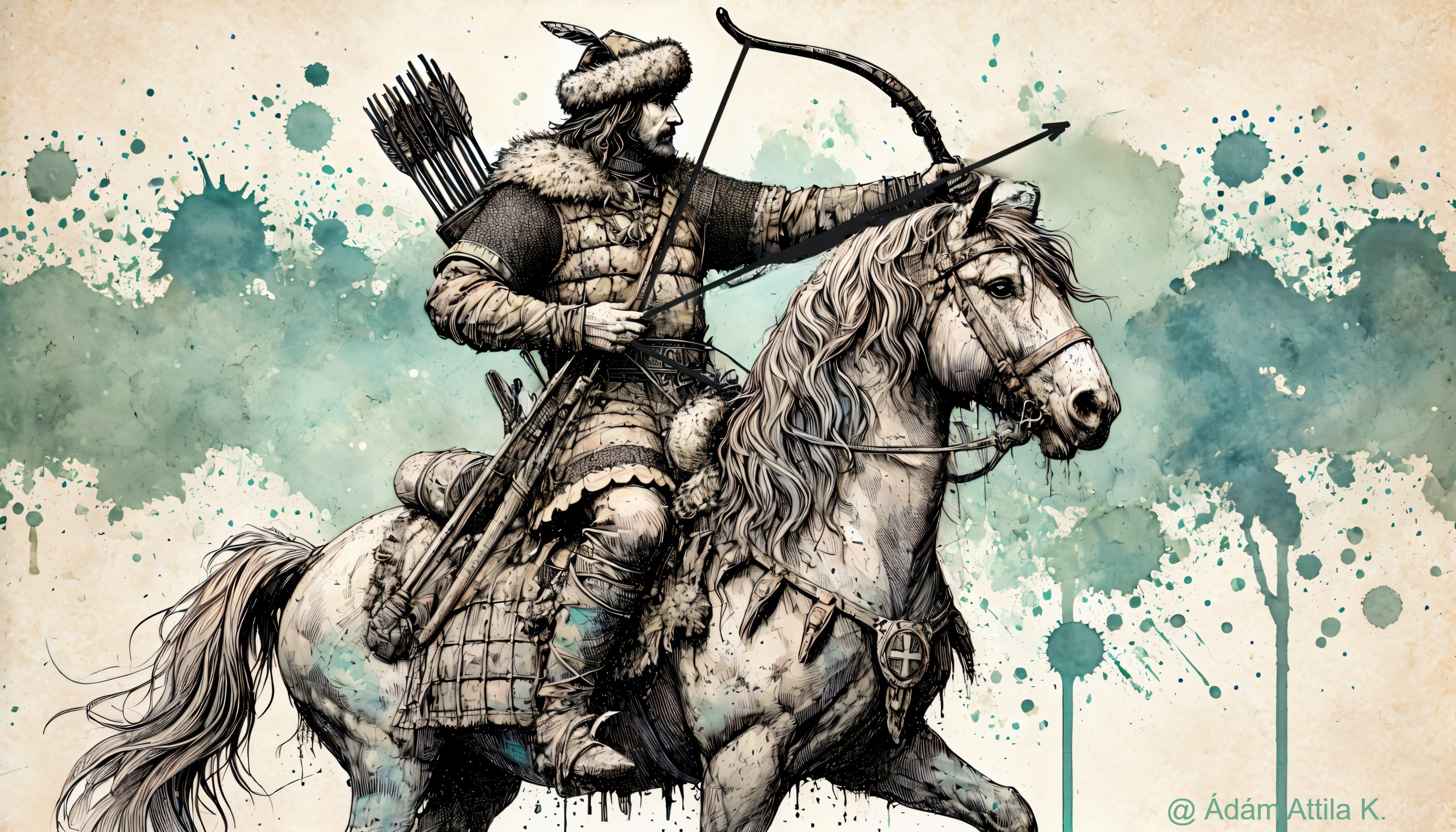 Archer on Horse in Traditional Warrior Attire