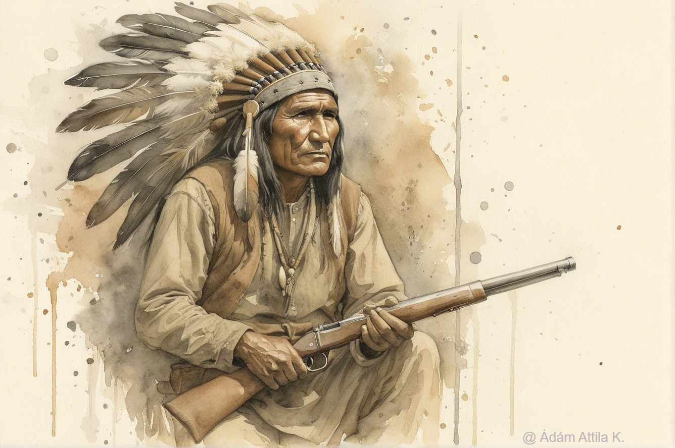 Portrait of a Native American Man in Traditional Attire