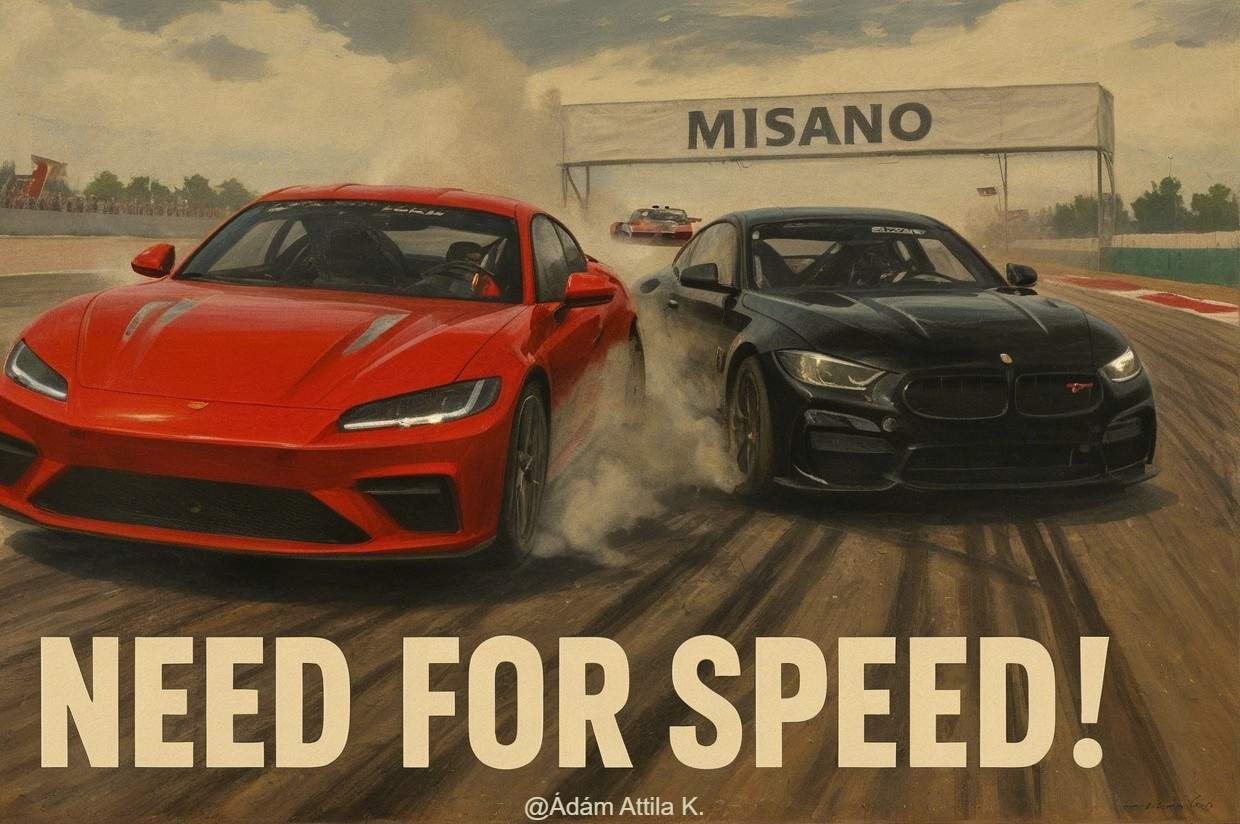 Racing Cars Compete on Track at Misano Event