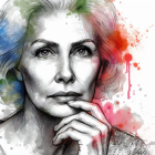 Portrait of an elderly woman with expressive features