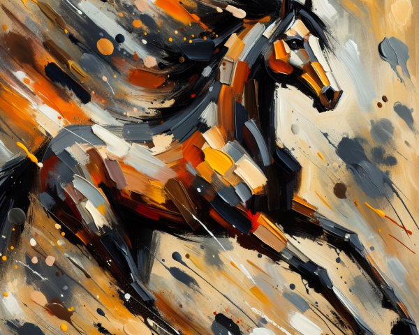 Dynamic Abstract Painting of a Galloping Horse