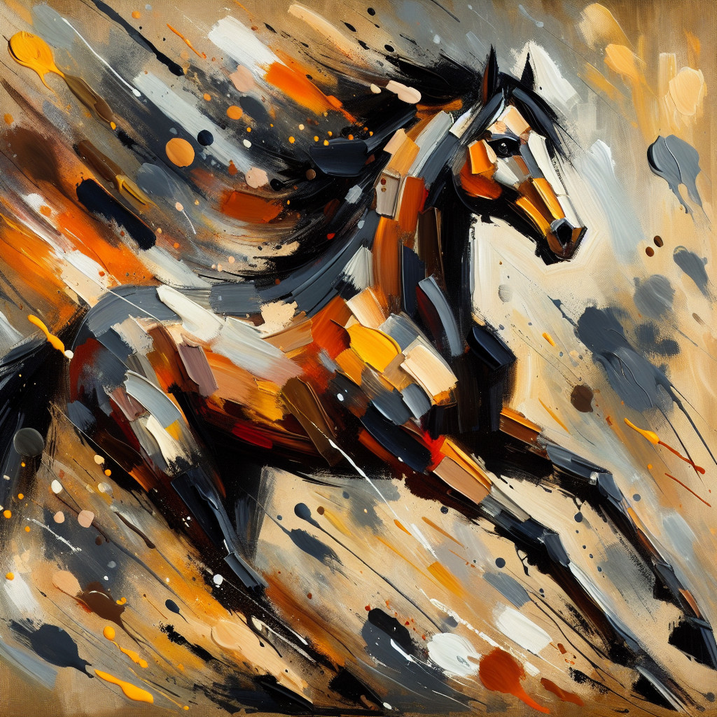 Dynamic Abstract Painting of a Galloping Horse