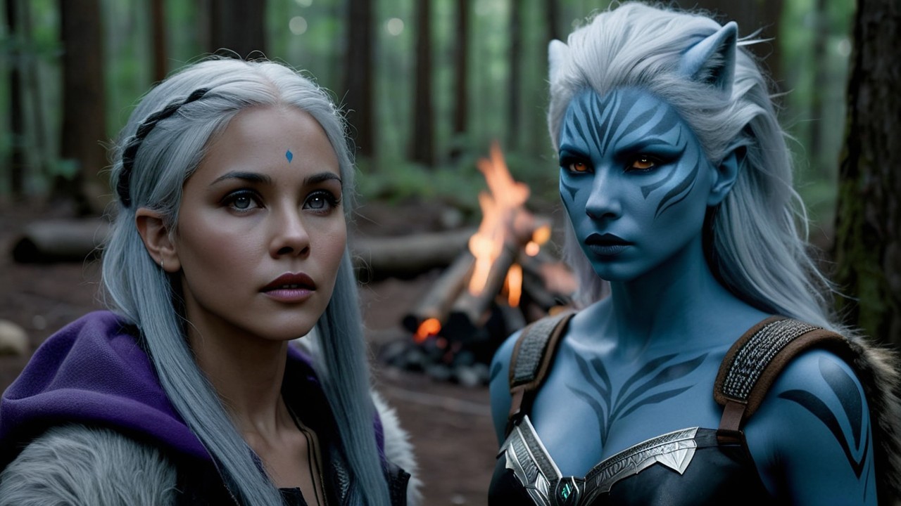 Beautiful Characters in a Mystical Forest Setting