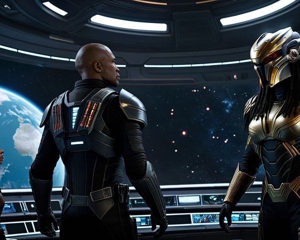 Tense Conversation in Futuristic Spacecraft Setting