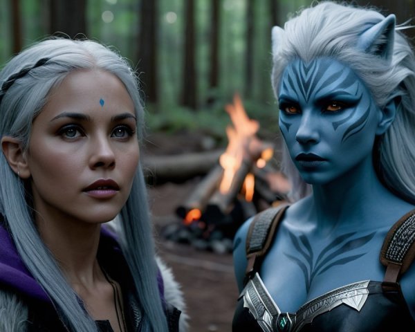 Beautiful Characters in a Mystical Forest Setting