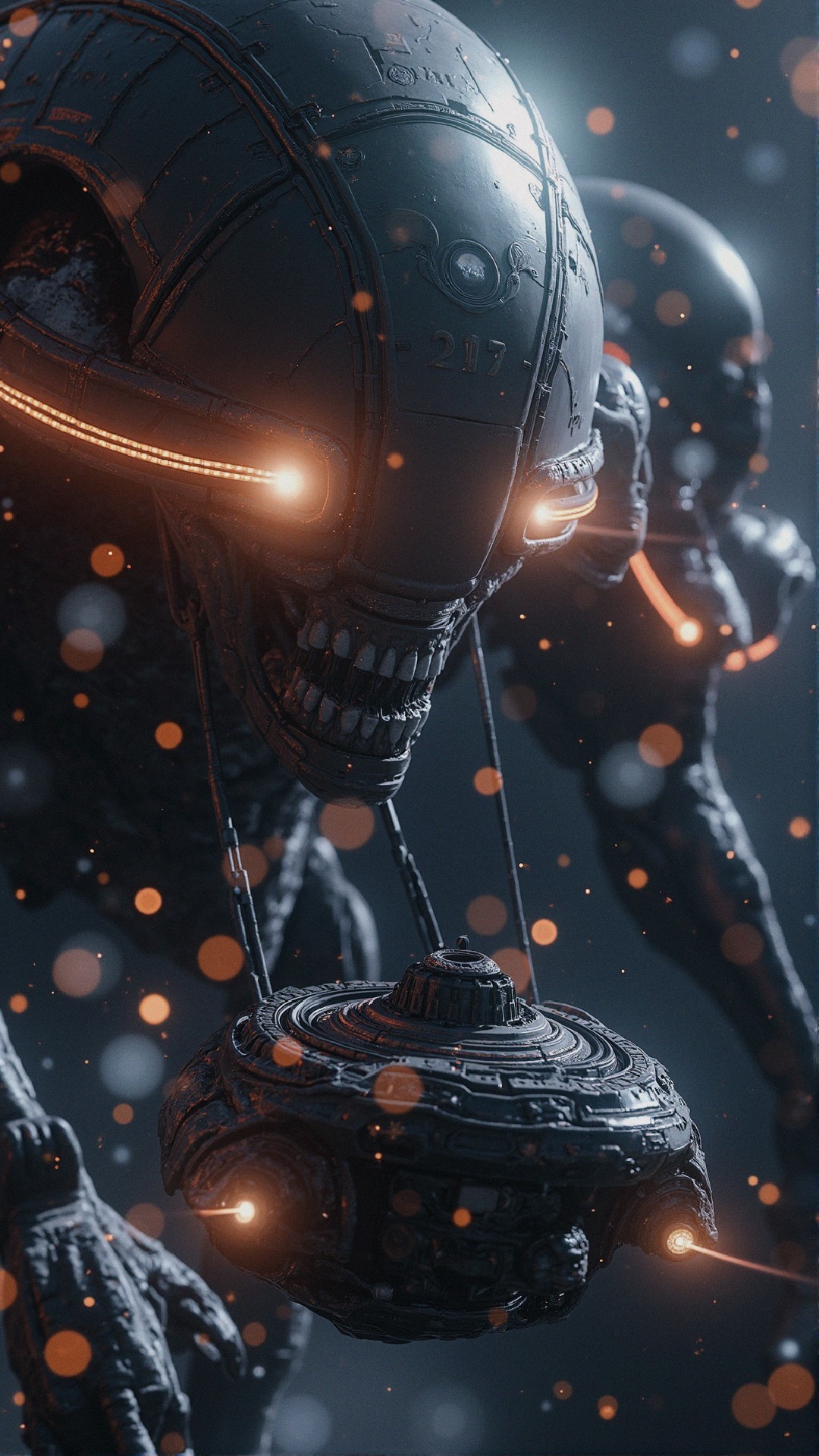 Futuristic Robotic Figures with Advanced Technology