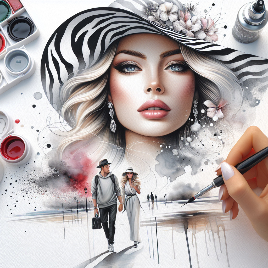 Glamorous Woman in Elegant Fashion Artwork