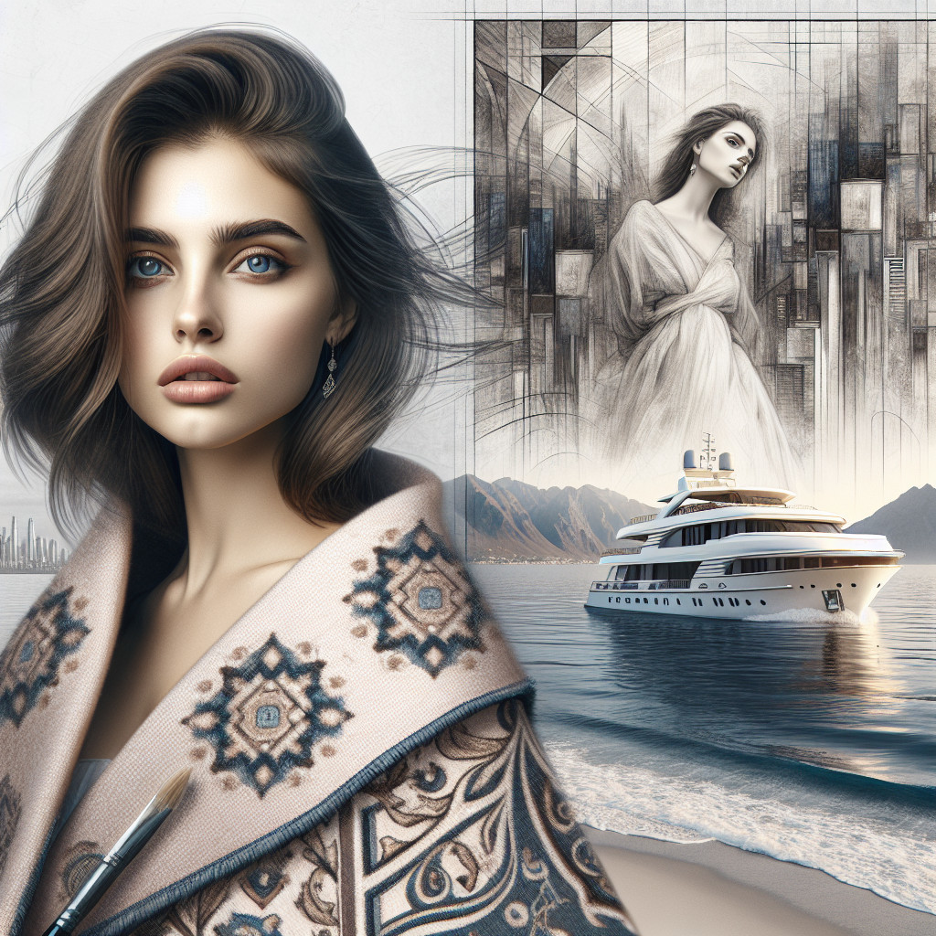 Serene beach scene with a thoughtful young woman