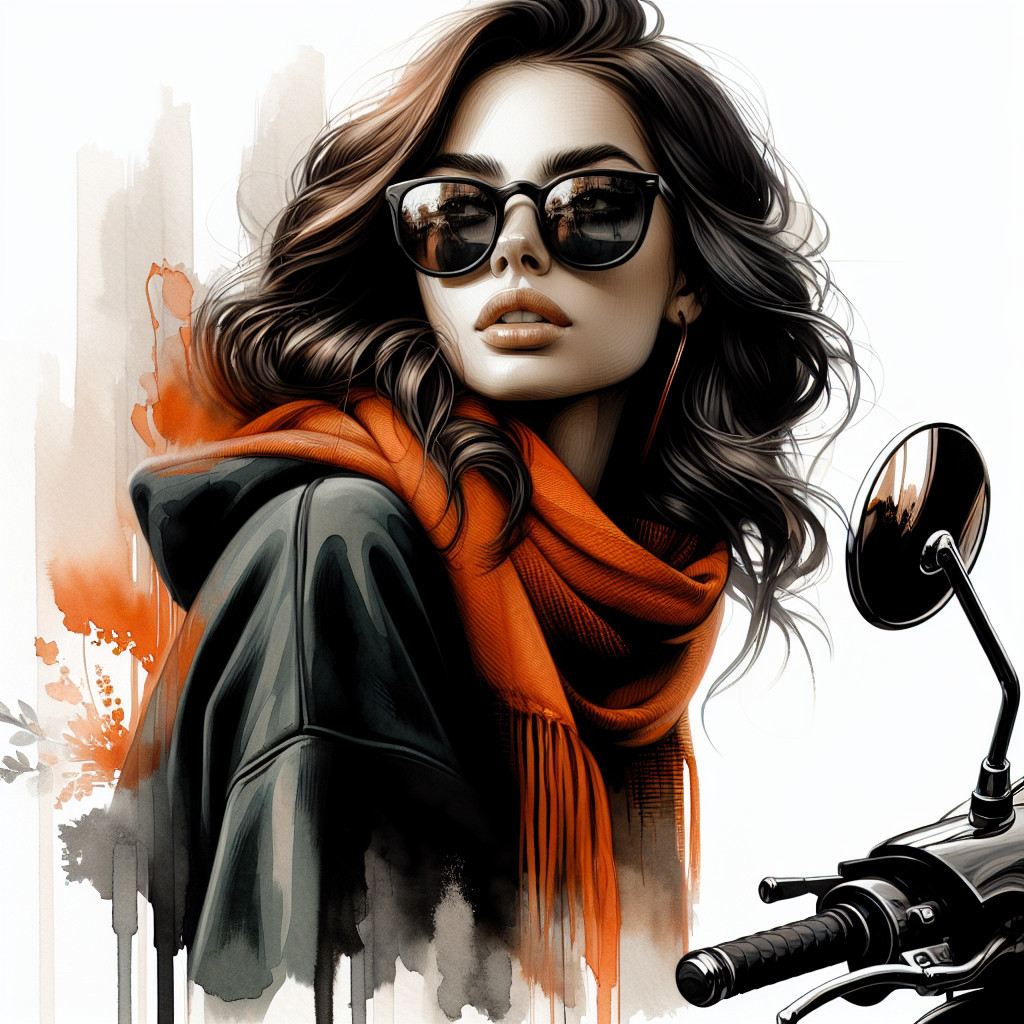 Stylish woman in oversized sunglasses with vibrant scarf