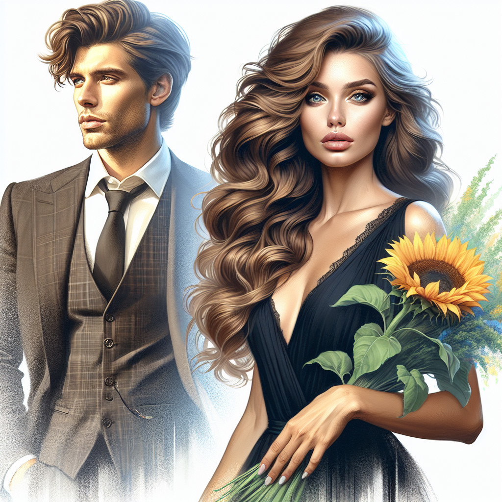 Stylish Couple in Tailored Suit and Elegant Dress