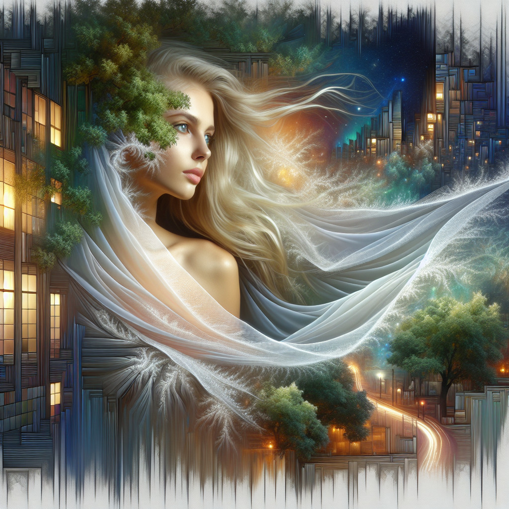 Portrait of a Young Woman in a Dreamlike Landscape