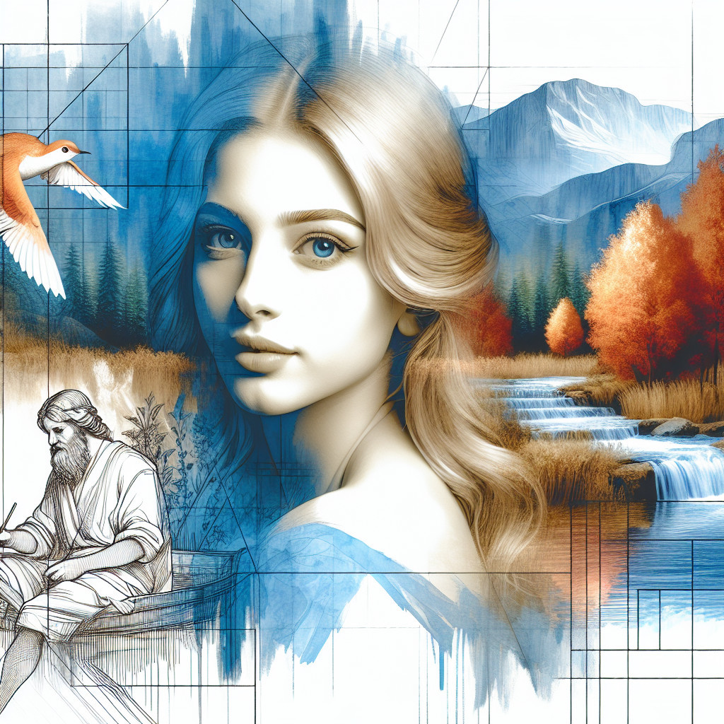Nature and Artistry: A Serene Mountain Scene