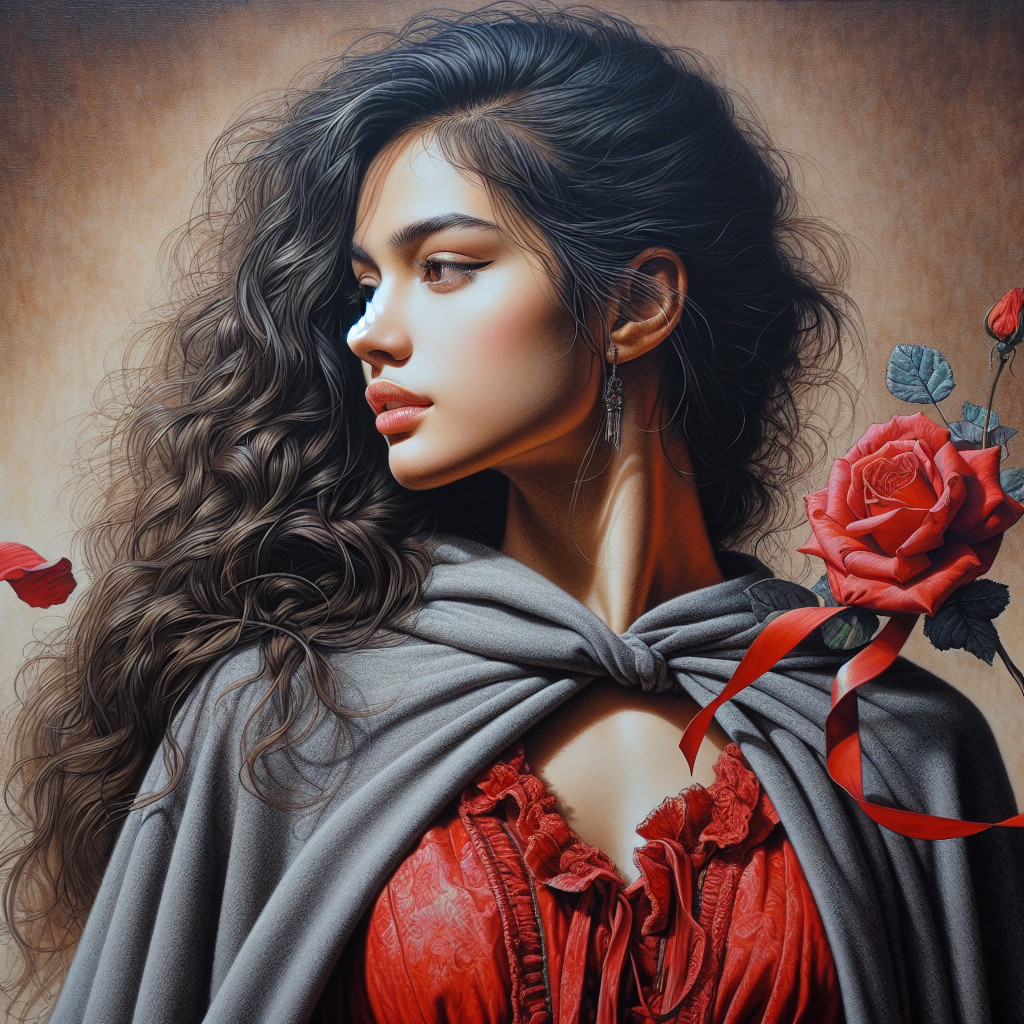 Portrait of a Young Woman in Elegant Attire