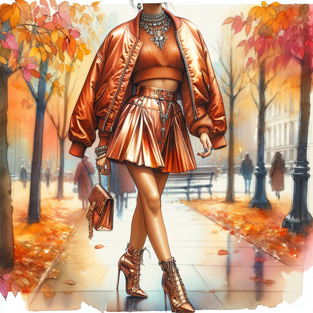Autumn Fashion: Stylish Outfit in Vibrant Foliage