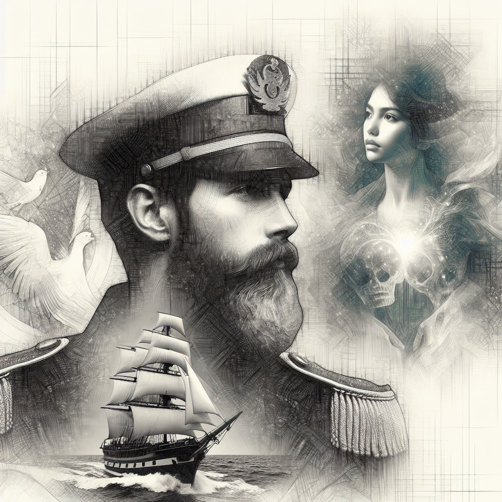 Illustration of a Captain Surrounded by Ethereal Elements