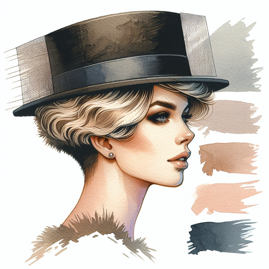 Sophisticated Illustration of a Woman with Bob Hairstyle