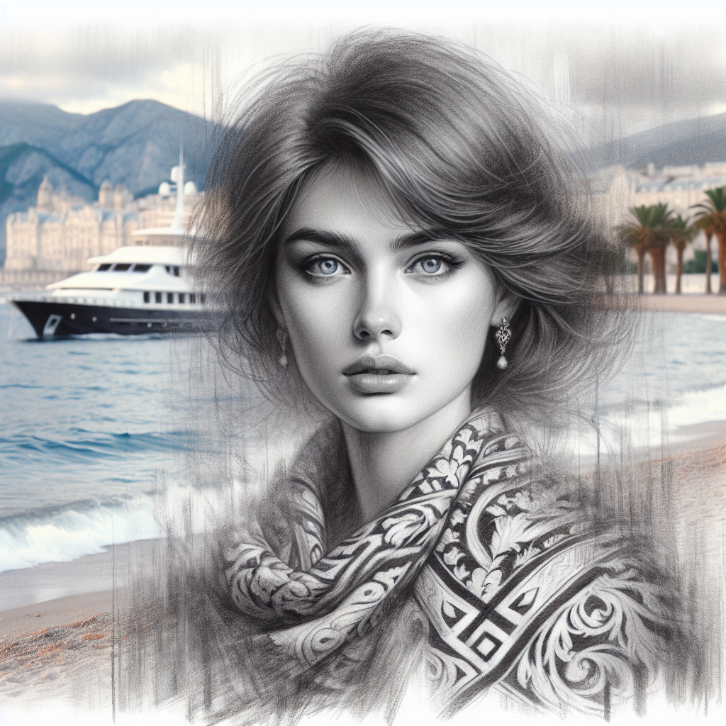 Portrait of a Young Woman by the Coastal Scene