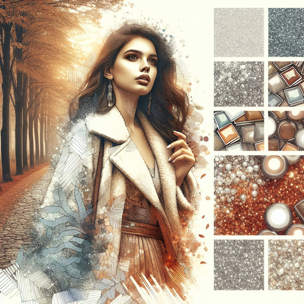 Elegant Woman in Autumn with Textures and Colors