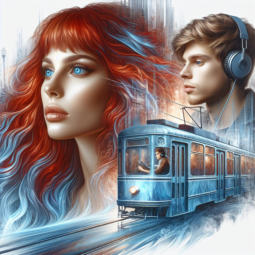 Surreal Urban Scene with Young Woman and Man