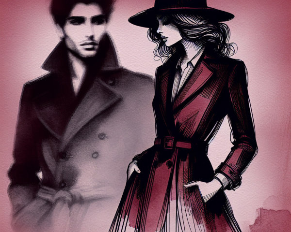 Stylized Illustration of a Confident Woman in Fashion
