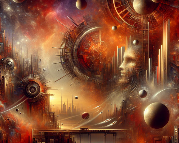 Surreal Cosmic Landscape with Vibrant Colors and Structures