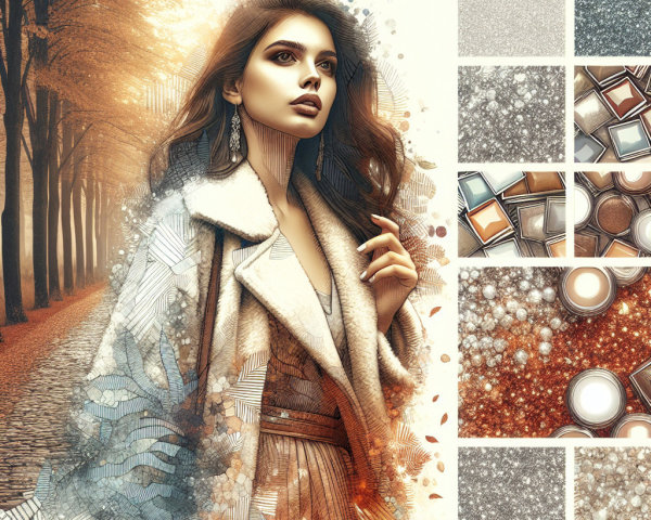 Elegant Woman in Autumn with Textures and Colors