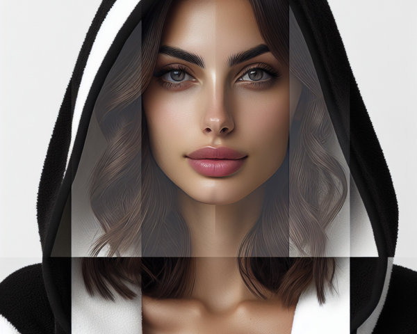 Young woman in hoodie with captivating gaze and pose