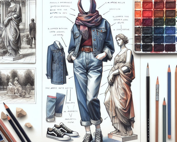 Fashion Illustration Blending Classic and Modern Styles