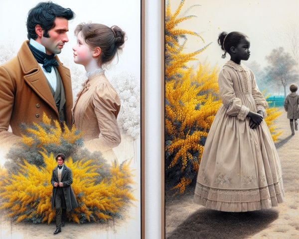 Romantic and Reflective Scenes in Ornate Frames