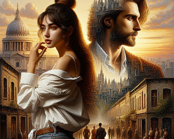 Dramatic Scene of Contemplation in Surreal Cityscape