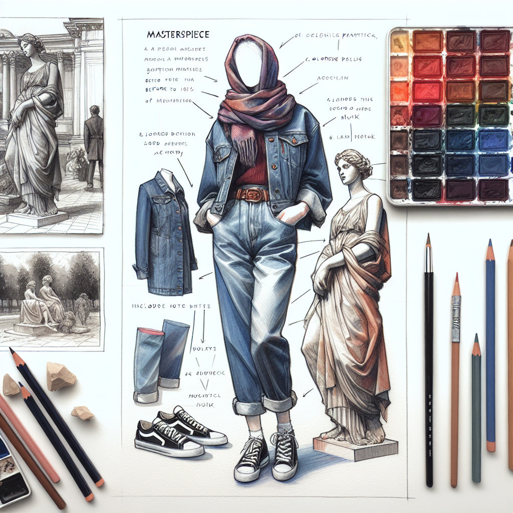 Fashion Illustration Blending Classic and Modern Styles