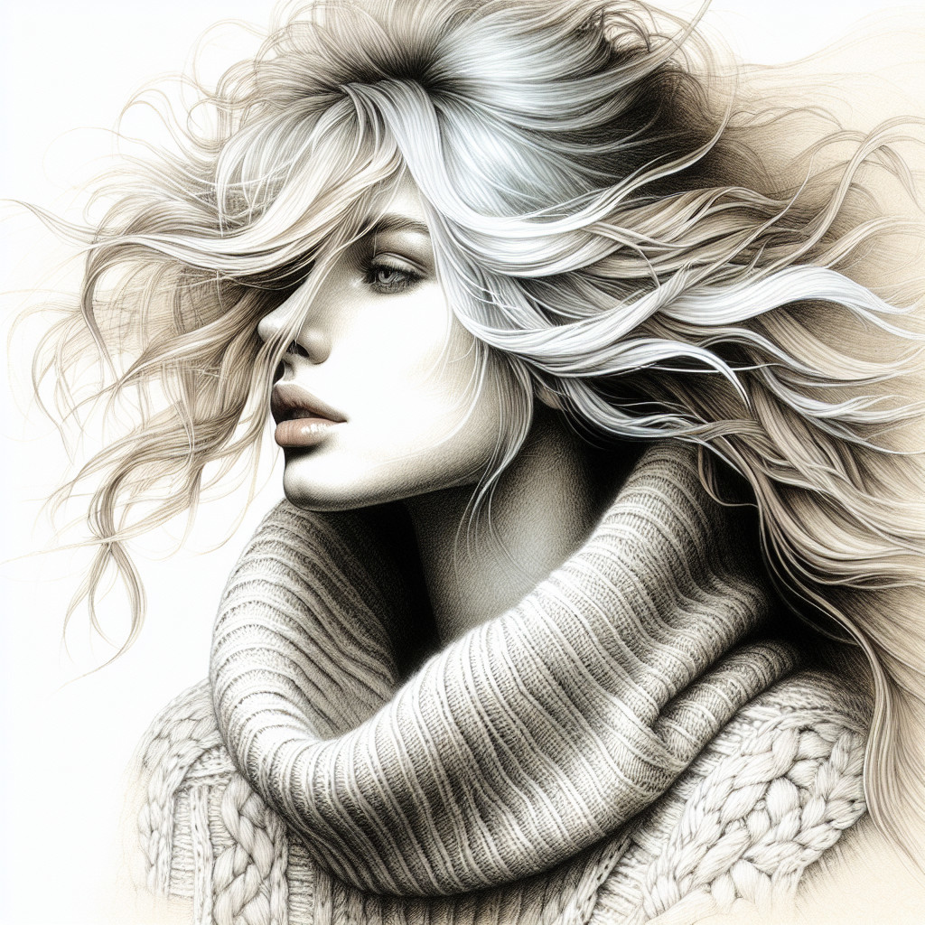 Close-Up Portrait of a Woman in Knitted Sweater