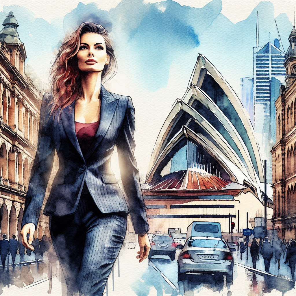 Confident Woman in Tailored Suit in Urban Setting