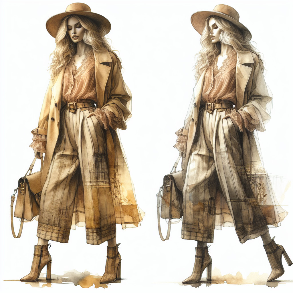 Stylish Female Figure in Fashionable Outfit with Accessories