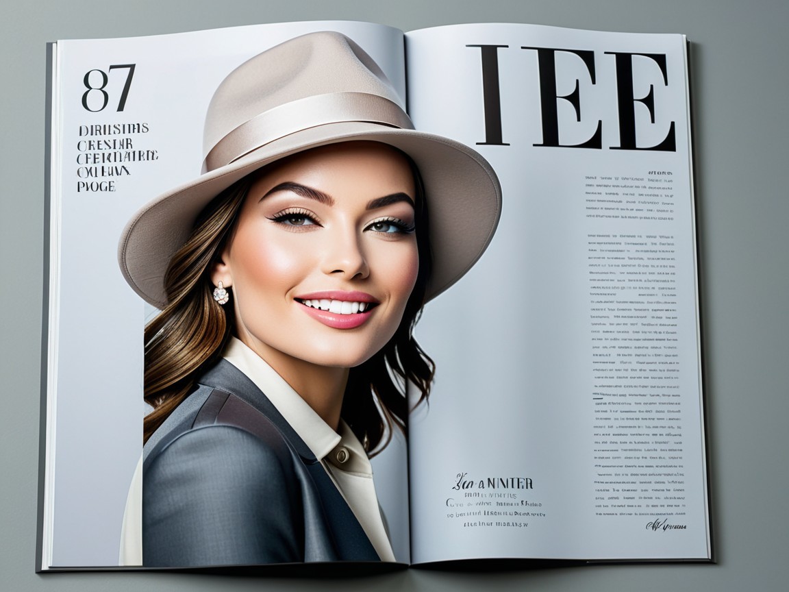 Glamorous Magazine Spread Featuring Stylish Model