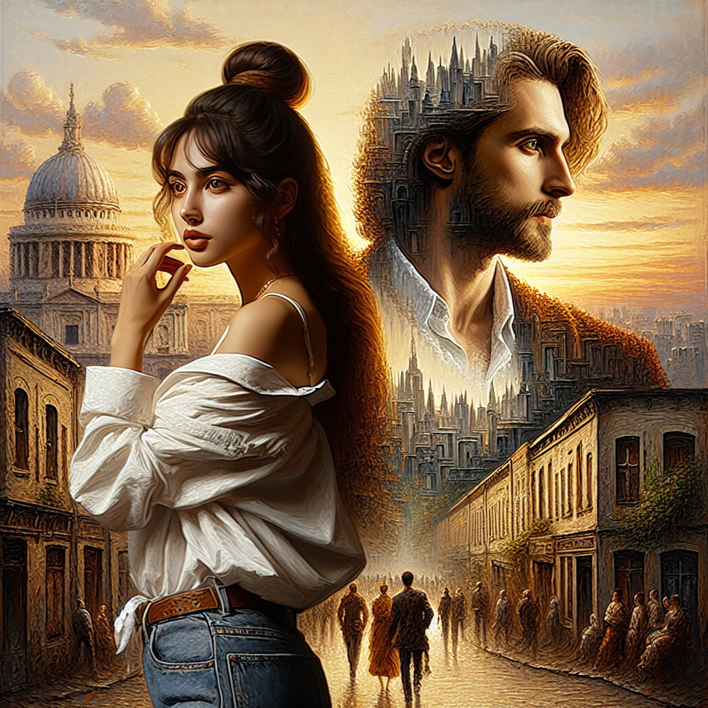 Dramatic Scene of Contemplation in Surreal Cityscape