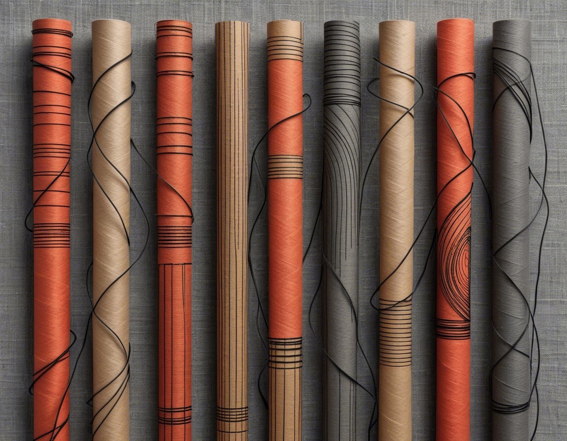 Rolled Papers with Abstract Patterns in Vibrant Colors