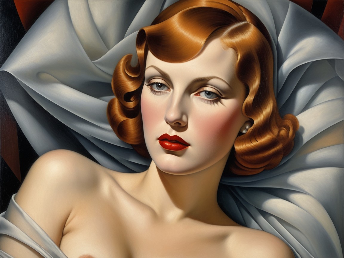 Glamorous Vintage Portrait of a Woman with Red Hair