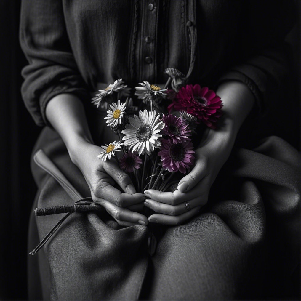 Hands Cradling Vibrant Bouquet of Flowers
