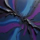 Abstract Painting with Dynamic Swirls and Bold Strokes