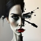 Portrait of a Female Figure in Duality and Contrast