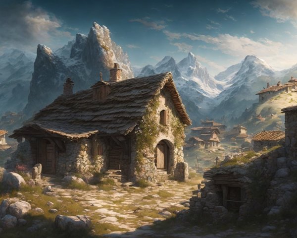 Stone Cottage in Mountainous Scenic Landscape