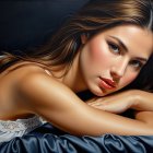 Close-Up Portrait of a Young Woman with Flowing Hair