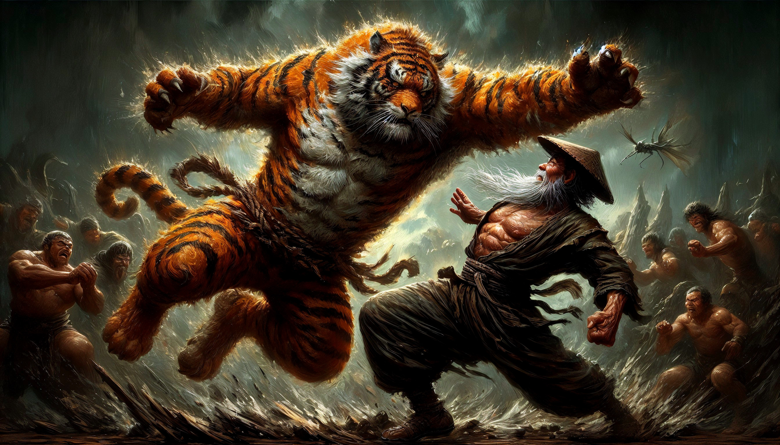 Tiger and Warrior Face Off in Dramatic Confrontation