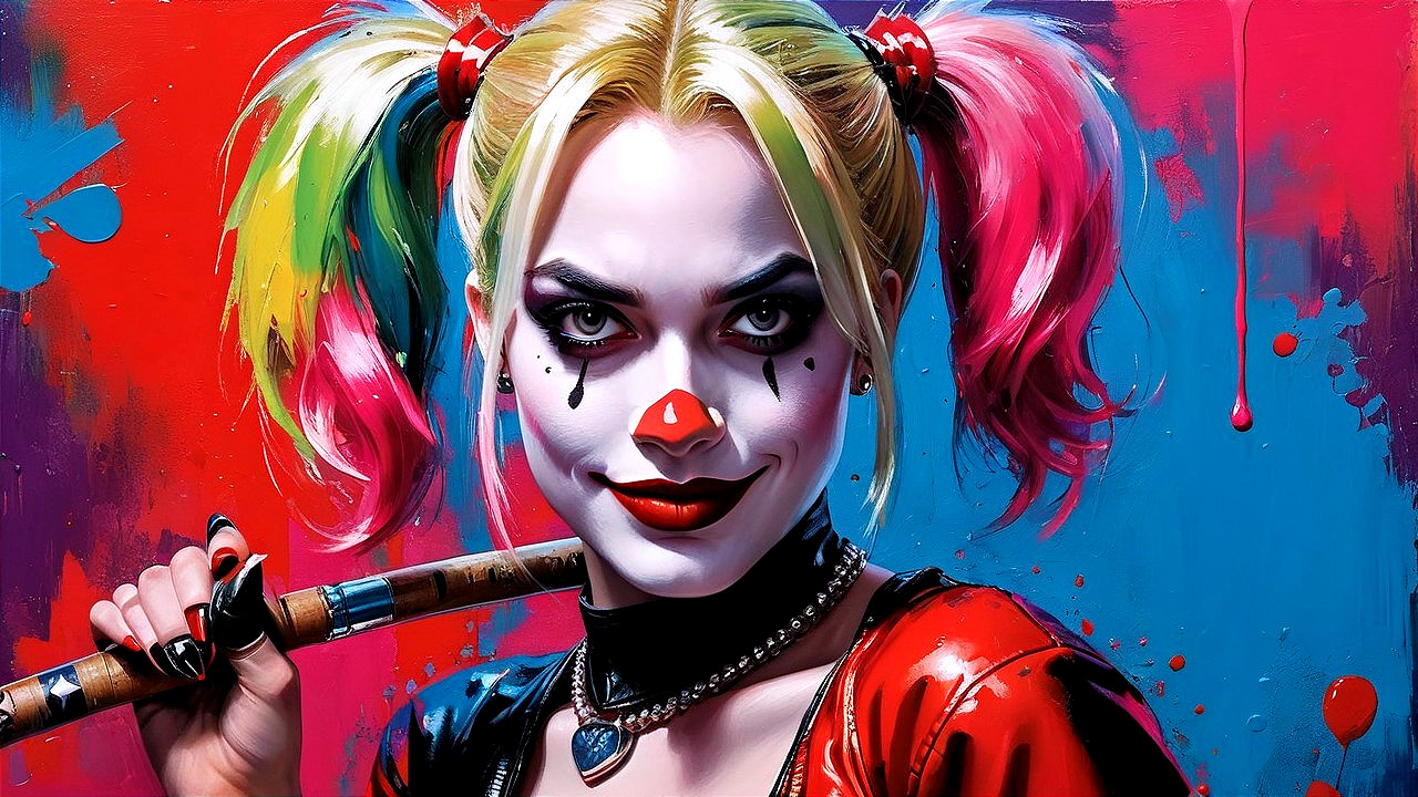 Vibrant Portrait of a Mischievous Clown Character
