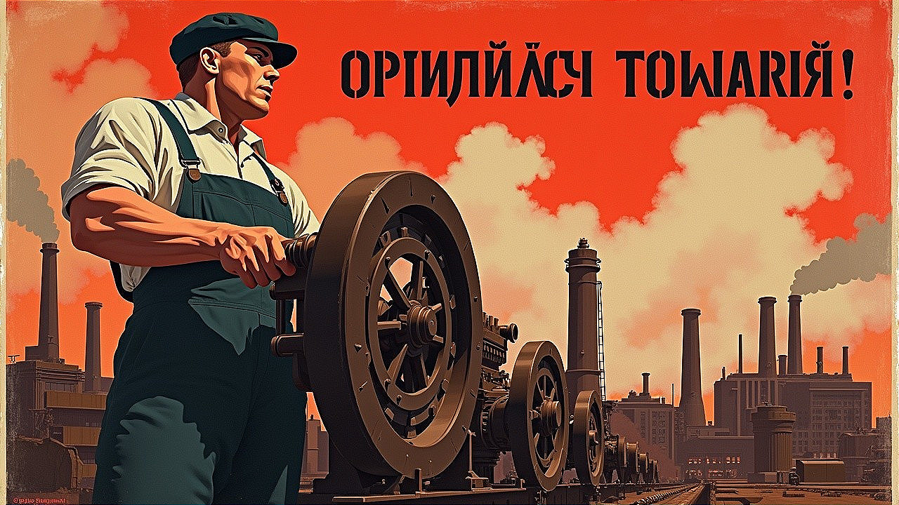 Worker in Overalls Amidst Industrial Machinery