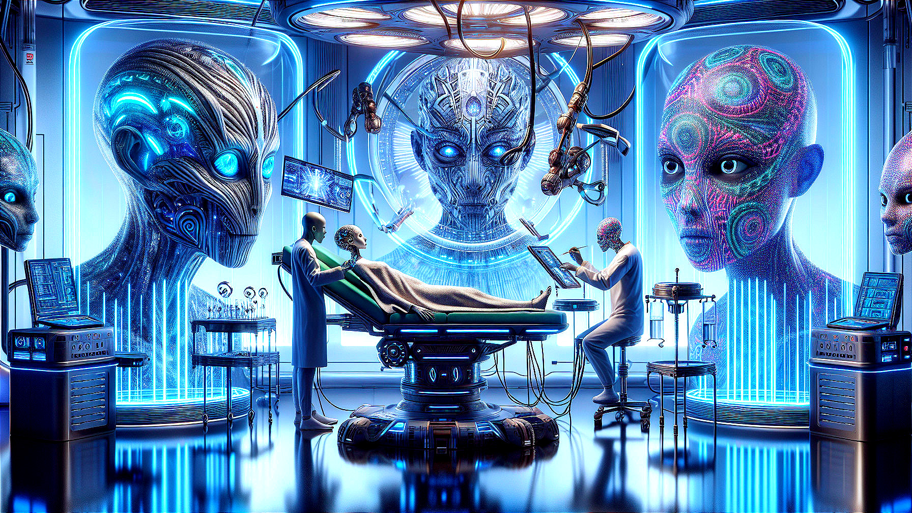 Futuristic Alien Medical Procedure in Advanced Laboratory