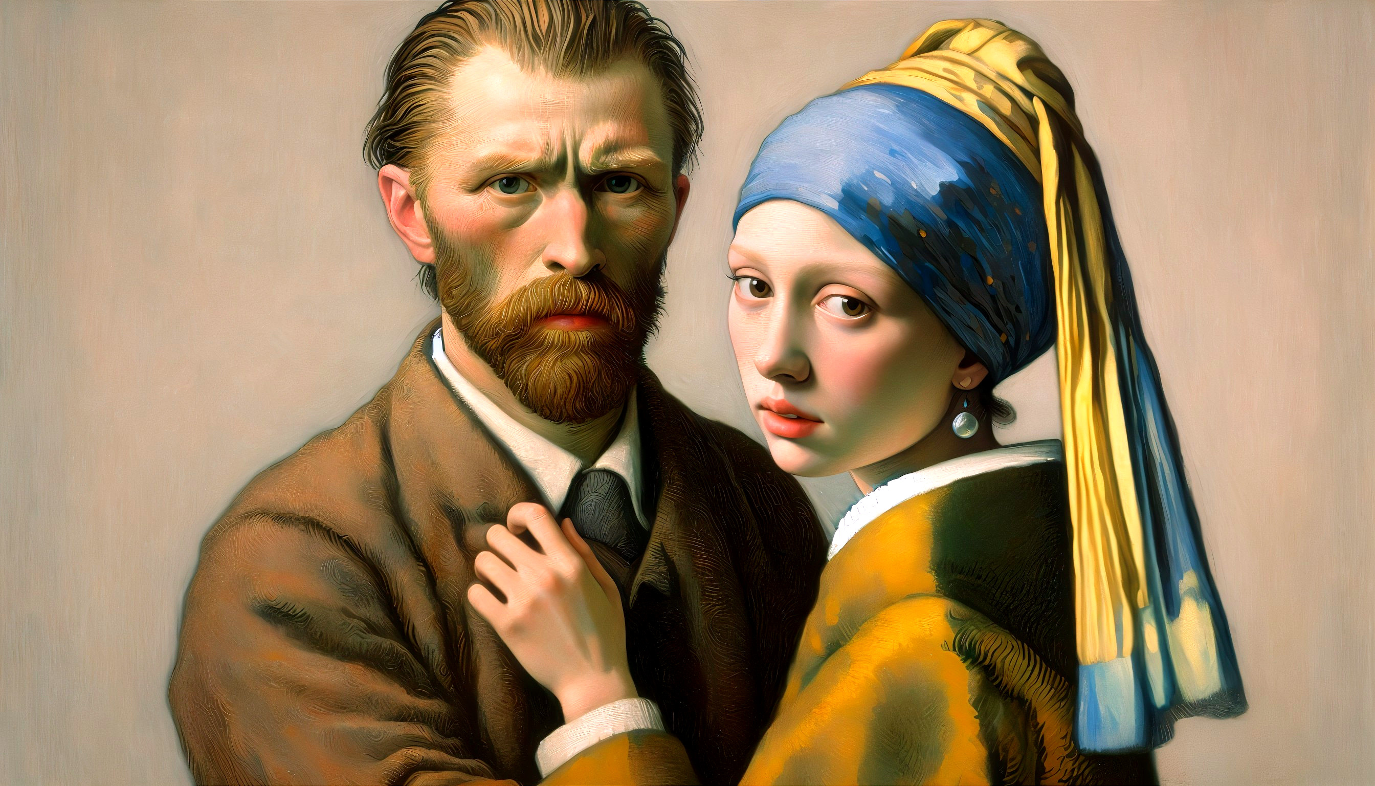 Fusion of Van Gogh's Self-Portrait and Vermeer’s Girl